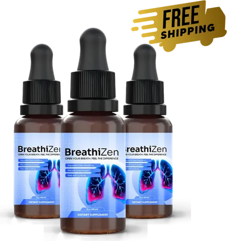 3 bottles of BreathiZen liquid dropper