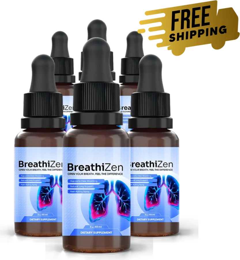 Six bottles of BreathiZen liquid dropper